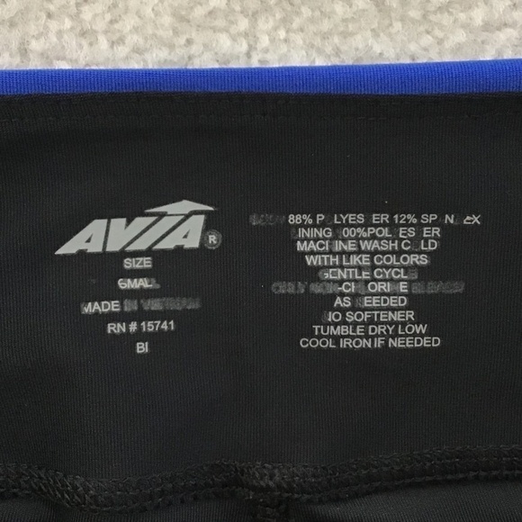 AVIA SMALL WORK OUT CROP PANTS BLACK & BLUE - Picture 4 of 4